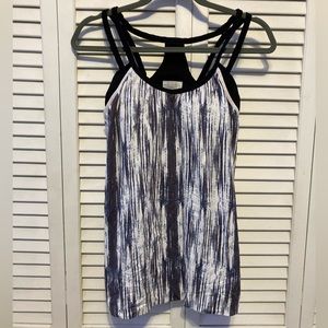 Athleta Black and White Striped Tank Top